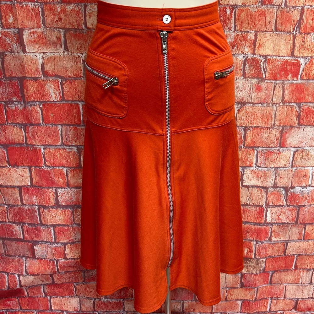 ASOS Orange Zip Front Skirt